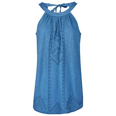 Tilsbury Top - neckline: round neck; pattern: plain; sleeve style: sleeveless; length: below the bottom; style: blouse; predominant colour: denim; occasions: casual, holiday; fibres: cotton - 100%; fit: straight cut; sleeve length: sleeveless; texture group: cotton feel fabrics; pattern type: fabric; season: s/s 2016; wardrobe: highlight