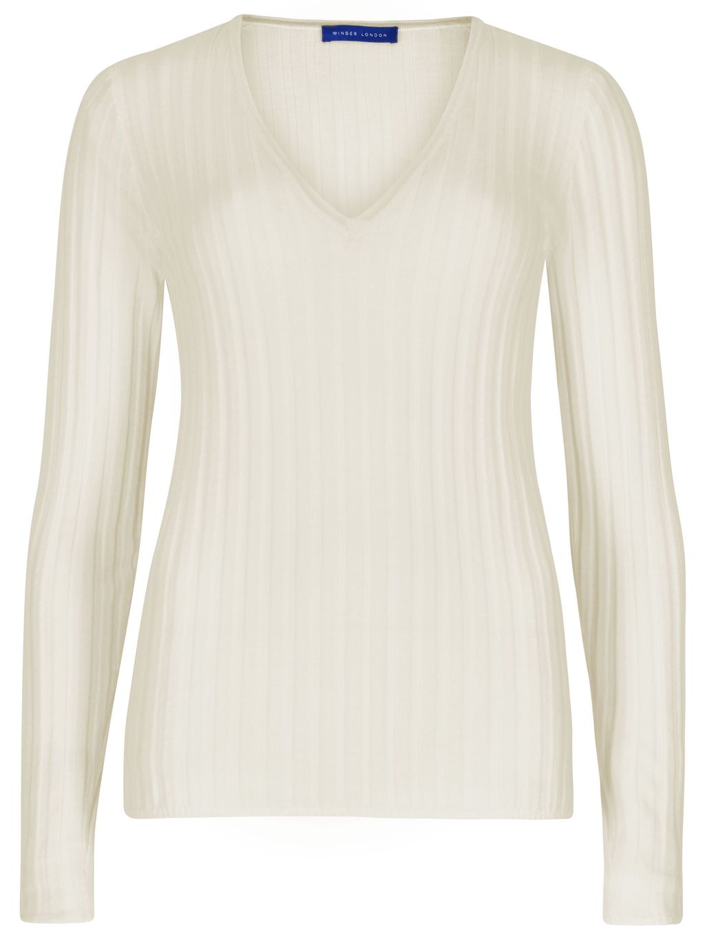 Merino Wool Rib V Neck Jumper, Cream - neckline: v-neck; pattern: plain; style: standard; predominant colour: ivory/cream; occasions: casual; length: standard; fibres: wool - 100%; fit: standard fit; sleeve length: long sleeve; sleeve style: standard; texture group: knits/crochet; pattern type: knitted - fine stitch; season: s/s 2016; wardrobe: basic