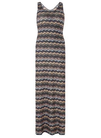 Womens *Mela Grey Zig Zag Maxi Dress Grey - pattern: horizontal stripes; sleeve style: sleeveless; style: maxi dress; length: ankle length; secondary colour: khaki; predominant colour: light grey; occasions: casual; fit: body skimming; fibres: polyester/polyamide - 100%; neckline: crew; sleeve length: sleeveless; pattern type: fabric; texture group: jersey - stretchy/drapey; multicoloured: multicoloured; season: s/s 2016; wardrobe: basic