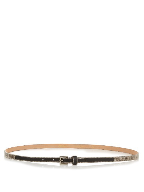 Giraffa Waist Belt - predominant colour: black; occasions: casual, creative work; type of pattern: standard; style: classic; size: skinny; worn on: hips; material: leather; pattern: plain; finish: plain; embellishment: bow; season: s/s 2016