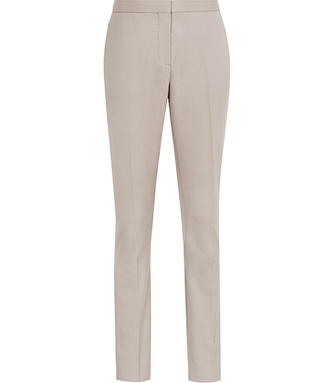 Truman Trouser Slim Leg Trousers - length: standard; pattern: plain; waist: mid/regular rise; predominant colour: stone; fibres: wool - stretch; fit: slim leg; pattern type: fabric; texture group: woven light midweight; style: standard; occasions: creative work; season: s/s 2016; wardrobe: basic