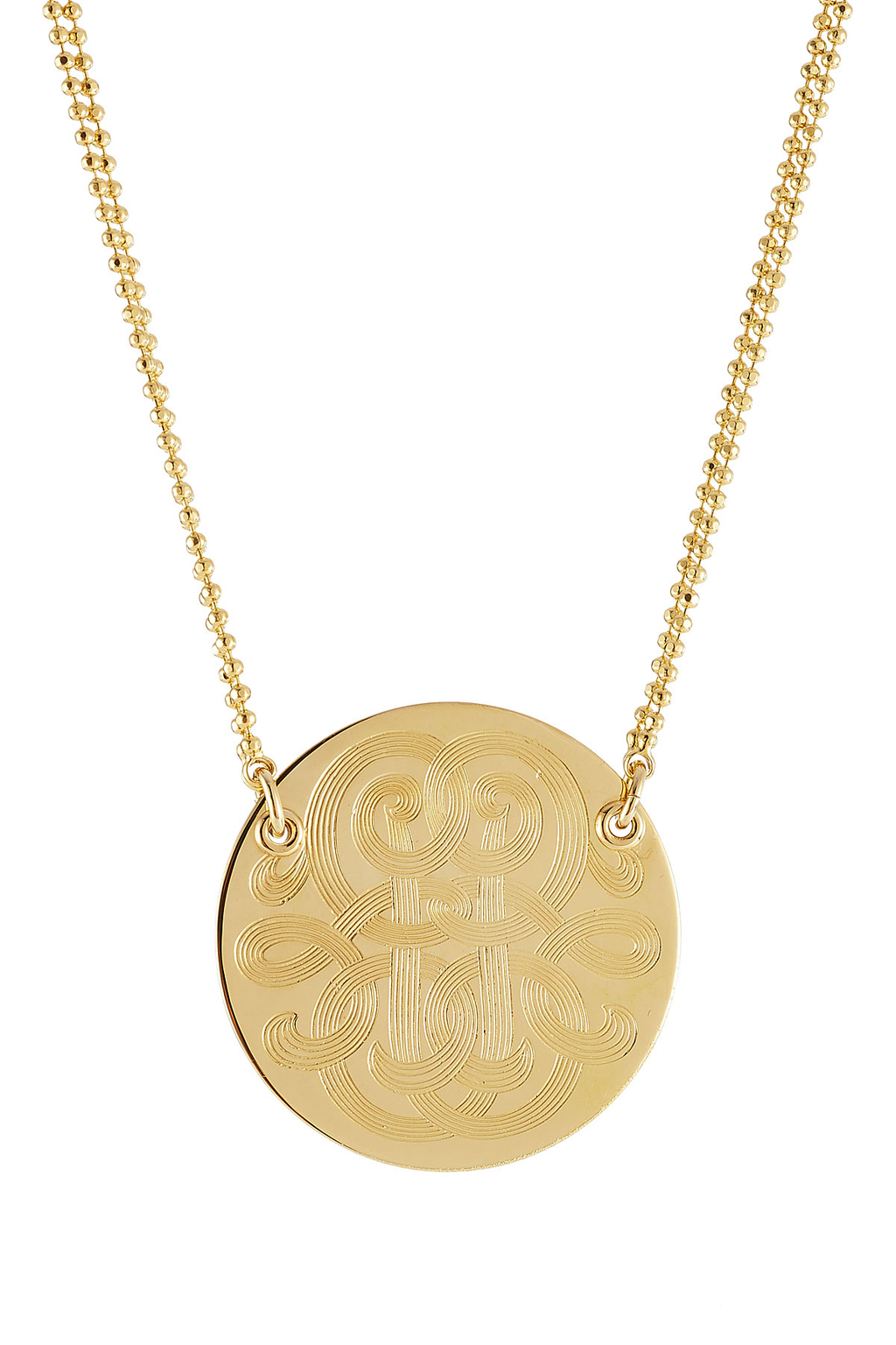 Diva Large 24kt Gold Plated Necklace - predominant colour: gold; occasions: casual, creative work; style: pendant; length: mid; size: standard; material: chain/metal; finish: metallic; season: s/s 2016; wardrobe: basic