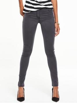 High Rise Ella Supersoft Skinny Jeans - style: skinny leg; length: standard; pattern: plain; pocket detail: traditional 5 pocket; waist: mid/regular rise; predominant colour: charcoal; occasions: casual; fibres: cotton - stretch; texture group: denim; pattern type: fabric; season: s/s 2016; wardrobe: highlight