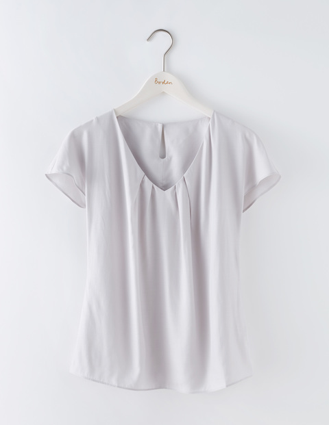 V Neck Ravello Silver Women, Silver - neckline: v-neck; pattern: plain; predominant colour: light grey; occasions: casual; length: standard; style: top; fit: body skimming; sleeve length: short sleeve; sleeve style: standard; texture group: cotton feel fabrics; pattern type: fabric; fibres: viscose/rayon - mix; season: s/s 2016; wardrobe: basic