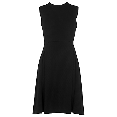 Romily High Neck Dress, Black - length: below the knee; pattern: plain; sleeve style: sleeveless; neckline: high neck; predominant colour: black; occasions: evening, occasion; fit: fitted at waist & bust; style: fit & flare; fibres: polyester/polyamide - mix; sleeve length: sleeveless; pattern type: fabric; texture group: other - light to midweight; season: s/s 2016; wardrobe: event