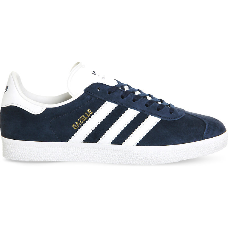Gazelle Suede Trainers, Women's, Navy White - predominant colour: navy; occasions: casual, activity; material: suede; heel height: flat; toe: round toe; style: trainers; finish: plain; pattern: plain; season: s/s 2016