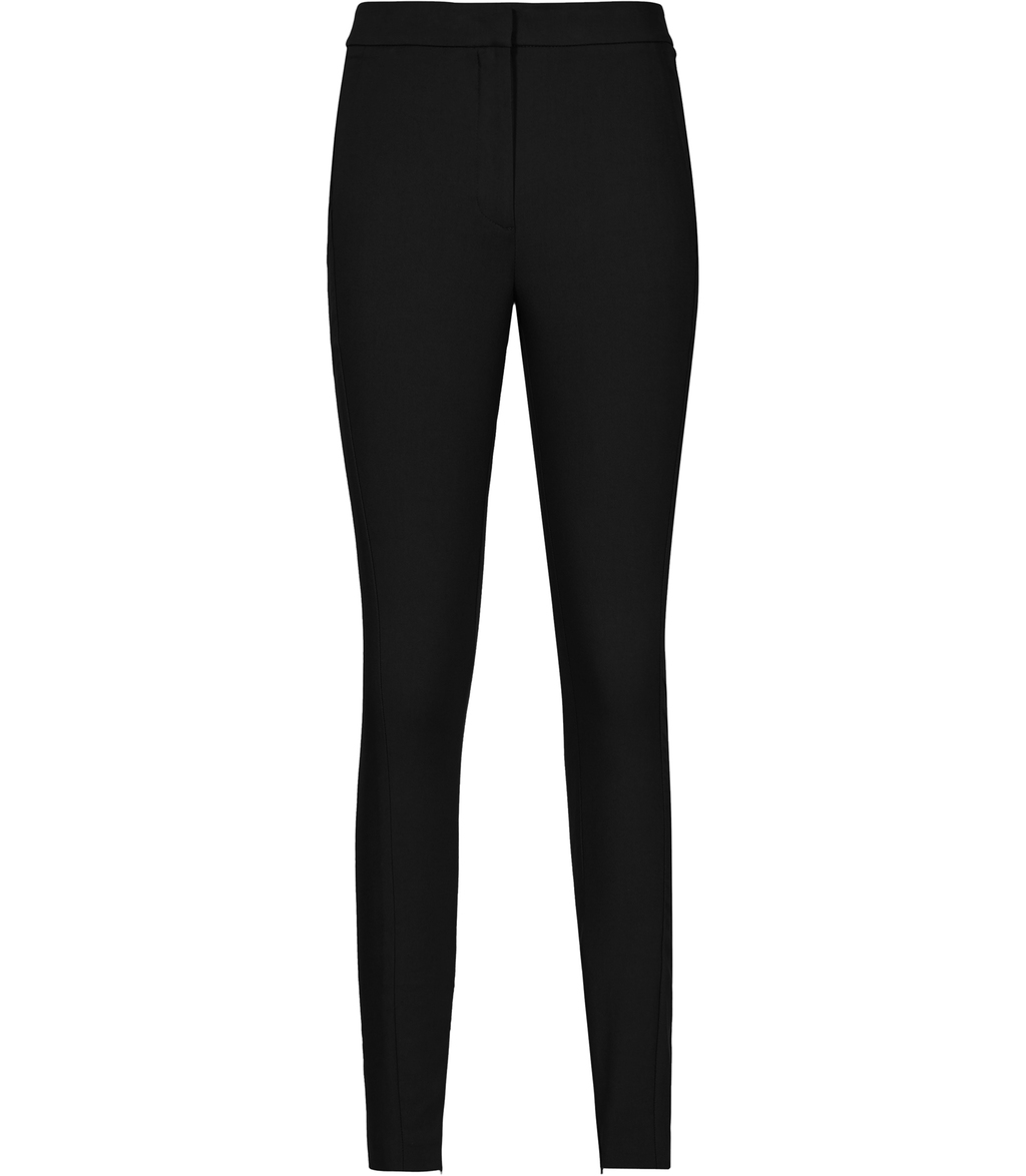Darlas Womens Skinny Tailored Trousers In Black - length: standard; pattern: plain; waist: mid/regular rise; predominant colour: black; occasions: work; fibres: polyester/polyamide - 100%; waist detail: feature waist detail; texture group: crepes; fit: skinny/tight leg; pattern type: fabric; style: standard; season: s/s 2016; wardrobe: basic
