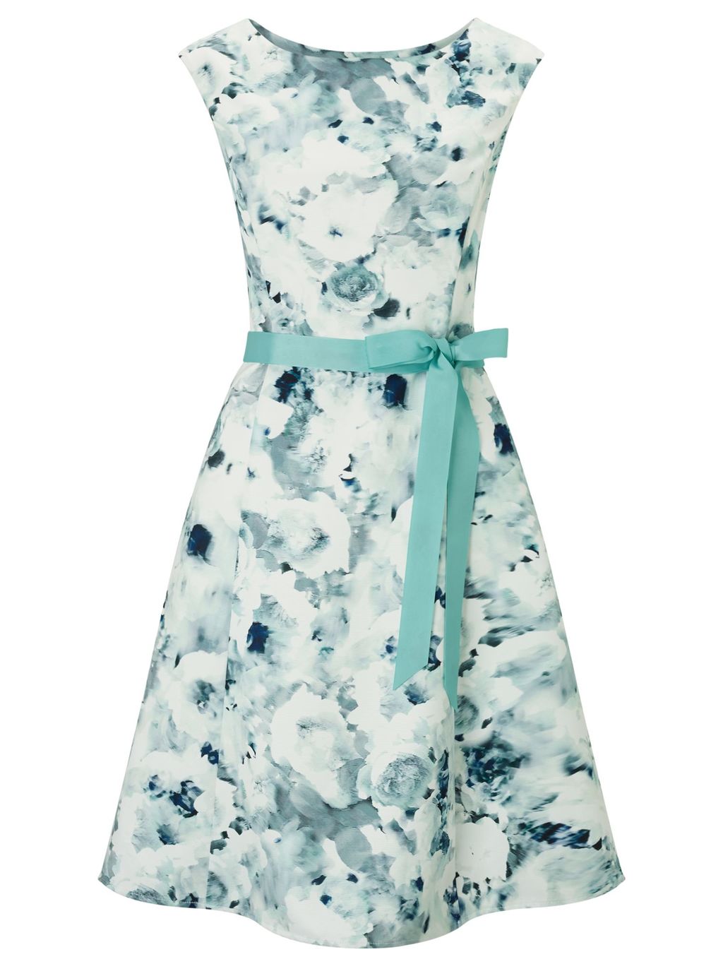 Petite Frosted Garden Prom, Green - sleeve style: sleeveless; style: prom dress; waist detail: belted waist/tie at waist/drawstring; secondary colour: ivory/cream; predominant colour: pistachio; length: on the knee; fit: fitted at waist & bust; fibres: polyester/polyamide - 100%; occasions: occasion; neckline: crew; sleeve length: sleeveless; pattern type: fabric; pattern size: big & busy; pattern: florals; texture group: woven light midweight; season: s/s 2016; wardrobe: event