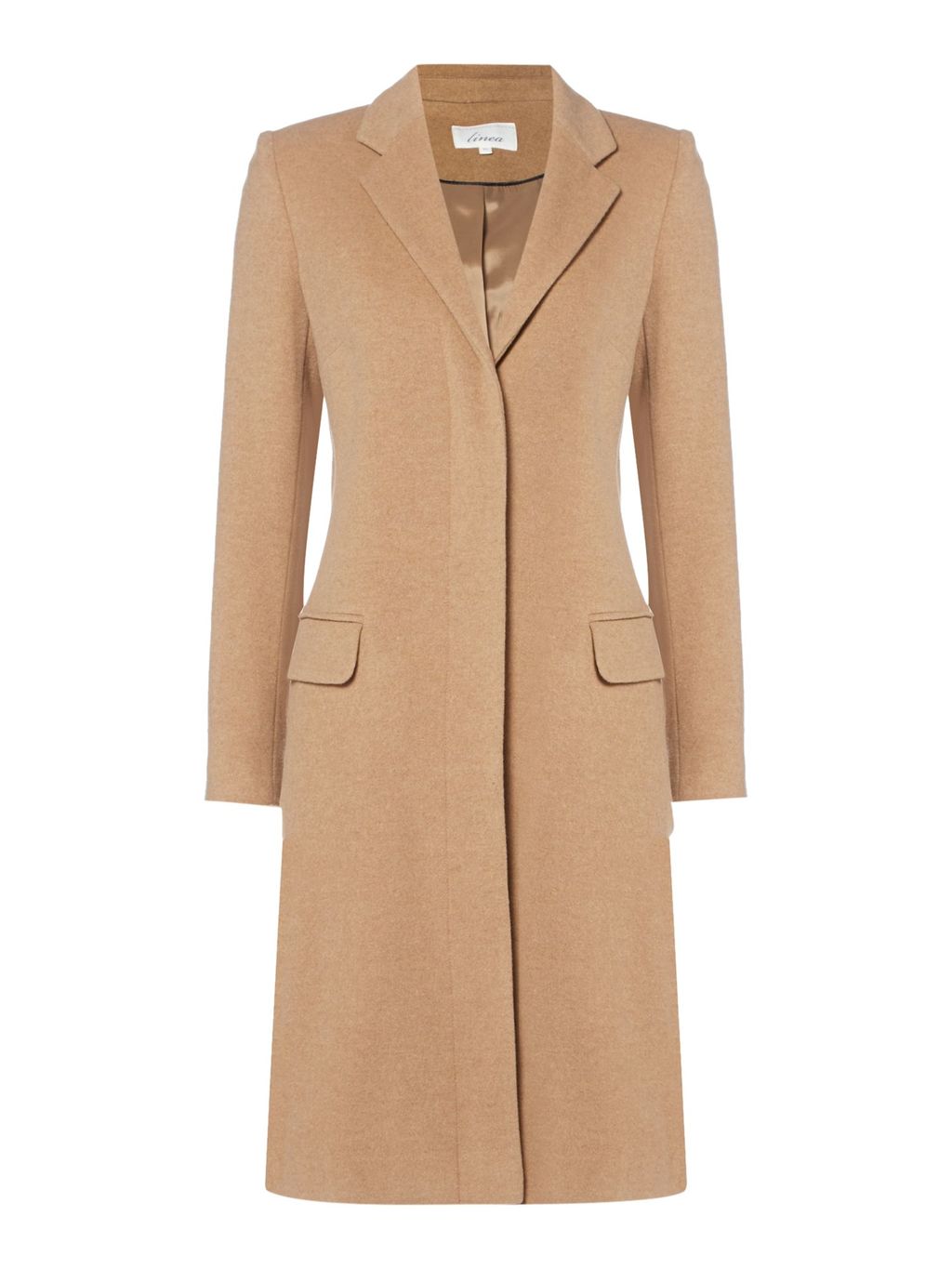 Revere Collar Camel Coat, Camel - pattern: plain; style: single breasted; collar: standard lapel/rever collar; length: mid thigh; predominant colour: camel; occasions: casual, creative work; fit: tailored/fitted; fibres: wool - mix; sleeve length: long sleeve; sleeve style: standard; collar break: medium; pattern type: fabric; texture group: woven bulky/heavy; season: s/s 2016; wardrobe: basic