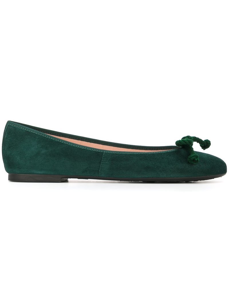 'rosario' Ballerinas, Women's, Size: 35, Green - predominant colour: dark green; occasions: casual; material: suede; heel height: flat; toe: round toe; style: ballerinas / pumps; finish: plain; pattern: plain; embellishment: bow; season: a/w 2016; wardrobe: highlight