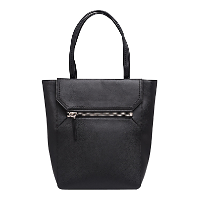 Saffiano Zip Sage Tote Bag, Black - predominant colour: black; occasions: casual; type of pattern: standard; style: tote; length: shoulder (tucks under arm); size: standard; material: leather; pattern: plain; finish: plain; wardrobe: investment; season: a/w 2016
