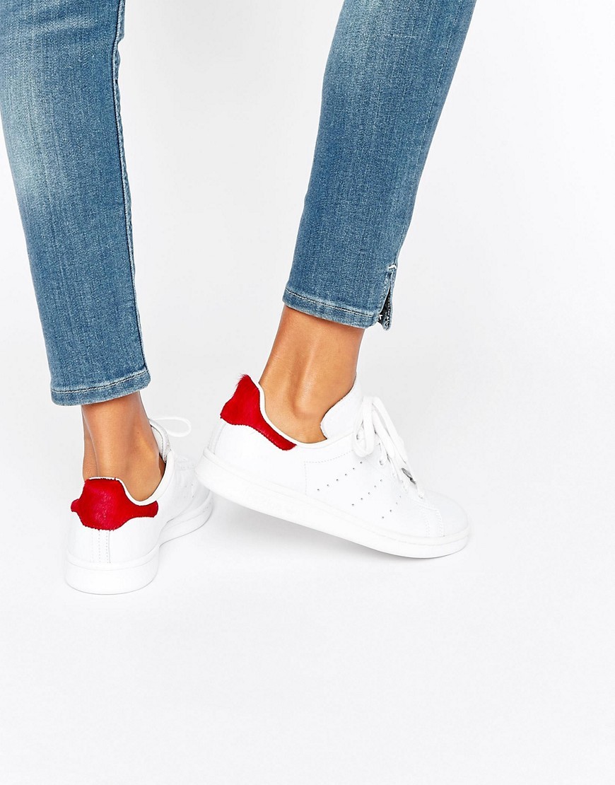 Stan Smith White - predominant colour: white; occasions: casual; material: leather; heel height: flat; toe: round toe; style: trainers; finish: plain; pattern: plain; wardrobe: basic; season: a/w 2016