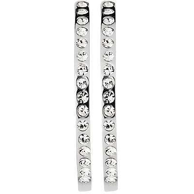 Dyrberg/Kern Crystal Hoop Earrings - predominant colour: silver; occasions: evening, occasion; style: hoop; length: mid; size: standard; material: chain/metal; fastening: pierced; finish: metallic; embellishment: crystals/glass; season: a/w 2016; wardrobe: event