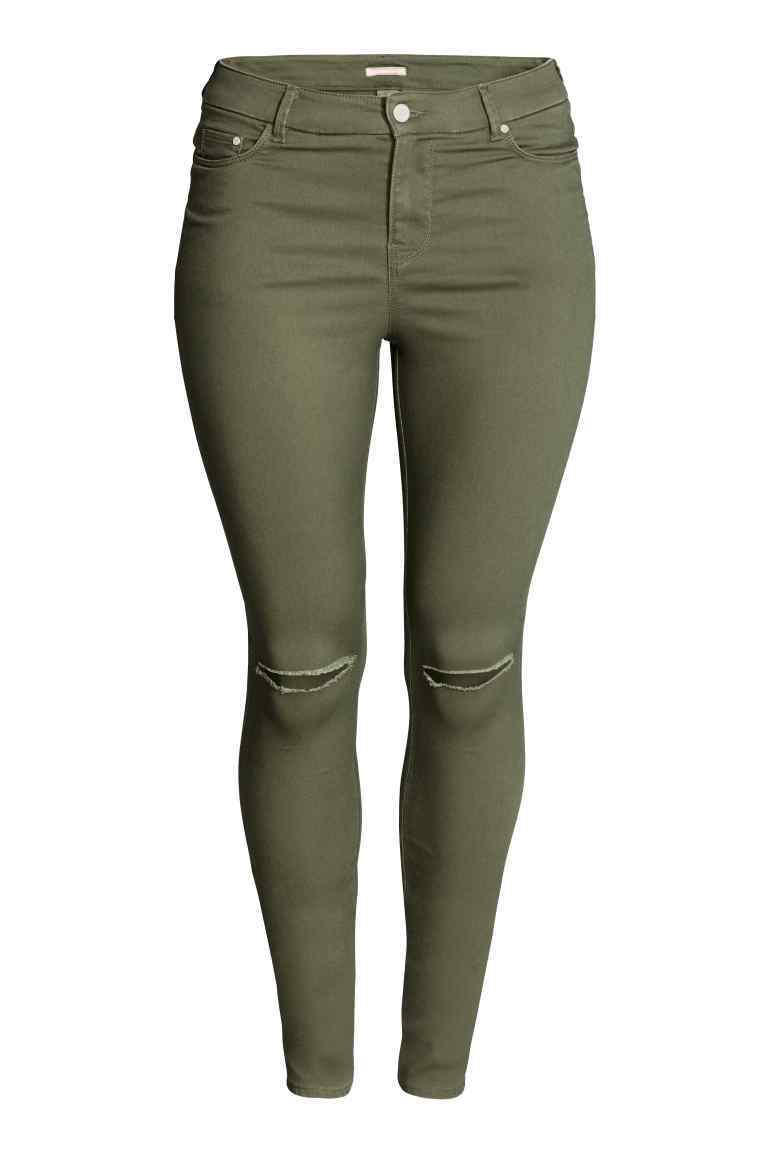 + Stretch Trousers - pattern: plain; pocket detail: traditional 5 pocket; waist: mid/regular rise; predominant colour: khaki; occasions: casual; length: ankle length; fibres: cotton - stretch; texture group: cotton feel fabrics; fit: skinny/tight leg; pattern type: fabric; style: standard; wardrobe: basic; season: a/w 2016