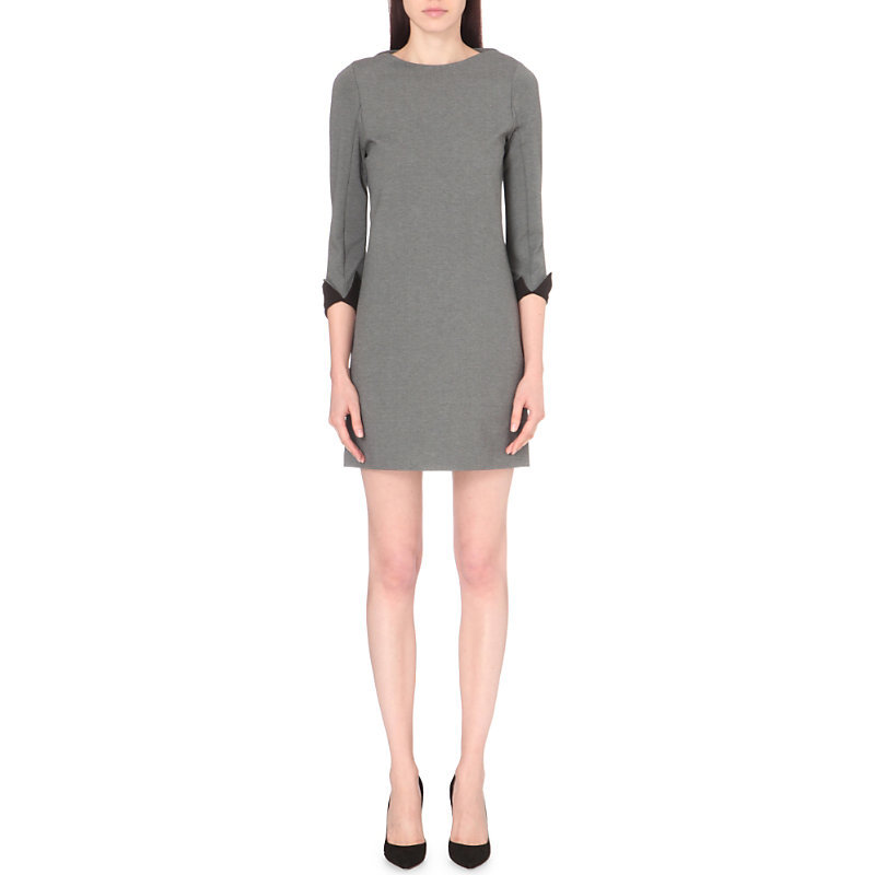 Lula Tiff Jersey Dress, Women's, Size: 11/01/1900, Dark Grey - style: shift; length: mid thigh; pattern: plain; predominant colour: charcoal; occasions: evening; fit: body skimming; neckline: crew; sleeve length: 3/4 length; sleeve style: standard; pattern type: fabric; texture group: jersey - stretchy/drapey; fibres: viscose/rayon - mix; season: a/w 2016; wardrobe: event