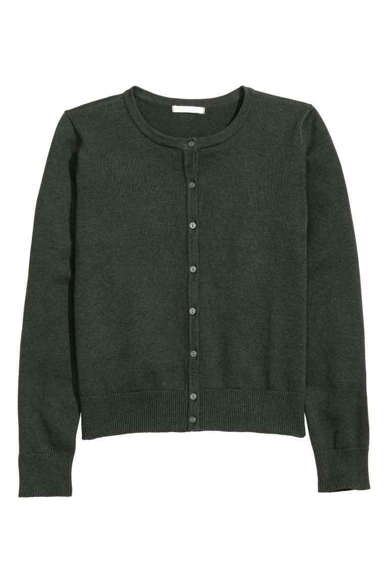 Fine Knit Cotton Cardigan - neckline: round neck; pattern: plain; predominant colour: charcoal; occasions: casual; length: standard; style: standard; fibres: cotton - 100%; fit: standard fit; sleeve length: long sleeve; sleeve style: standard; texture group: knits/crochet; pattern type: knitted - fine stitch; wardrobe: basic; season: a/w 2016