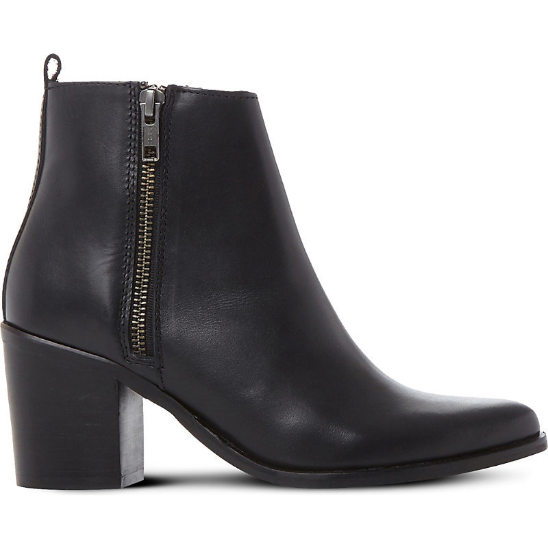 Porta Leather Ankle Boots, Women's, Size: Eur 41 / 8 Uk Women, Black Leather - predominant colour: black; occasions: casual; material: leather; heel height: mid; heel: block; toe: round toe; boot length: ankle boot; style: standard; finish: plain; pattern: plain; wardrobe: basic; season: a/w 2016