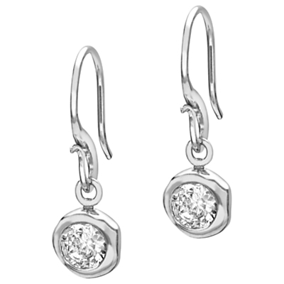 Sterling Silver White Topaz Dewdrop Earrings, Silver - predominant colour: silver; occasions: evening, occasion; style: drop; length: short; size: standard; material: chain/metal; fastening: pierced; finish: metallic; embellishment: crystals/glass; season: a/w 2016; wardrobe: event