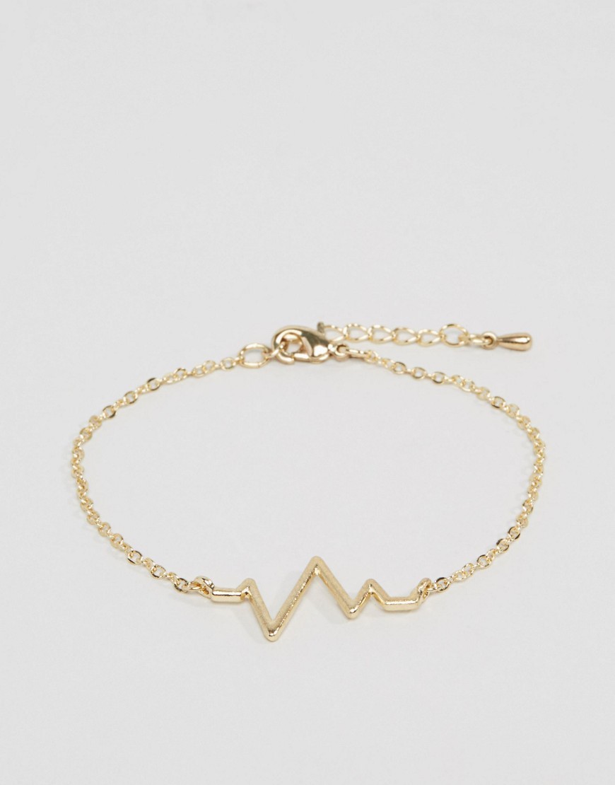 Heart Beat Bracelet Gold - predominant colour: gold; occasions: casual; style: chain; size: small/fine; material: chain/metal; finish: metallic; embellishment: chain/metal; wardrobe: basic; season: a/w 2016