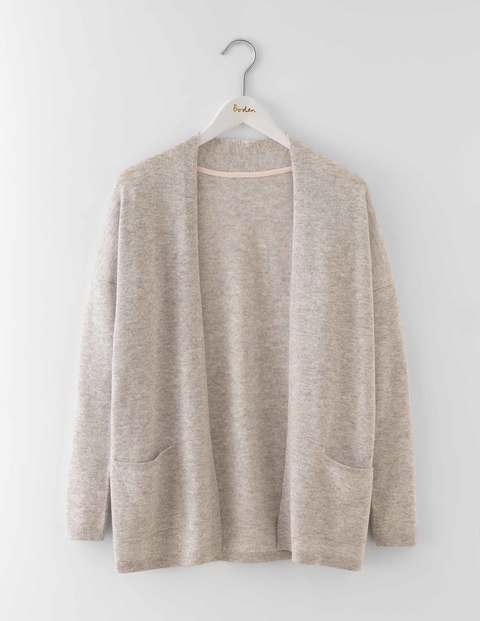 Ivy Cardigan Silver Melange Women, Silver Melange - pattern: plain; neckline: collarless open; style: open front; predominant colour: champagne; occasions: casual, work, creative work; length: standard; fibres: wool - mix; fit: loose; sleeve length: long sleeve; sleeve style: standard; texture group: knits/crochet; pattern type: knitted - fine stitch; season: a/w 2016; wardrobe: highlight