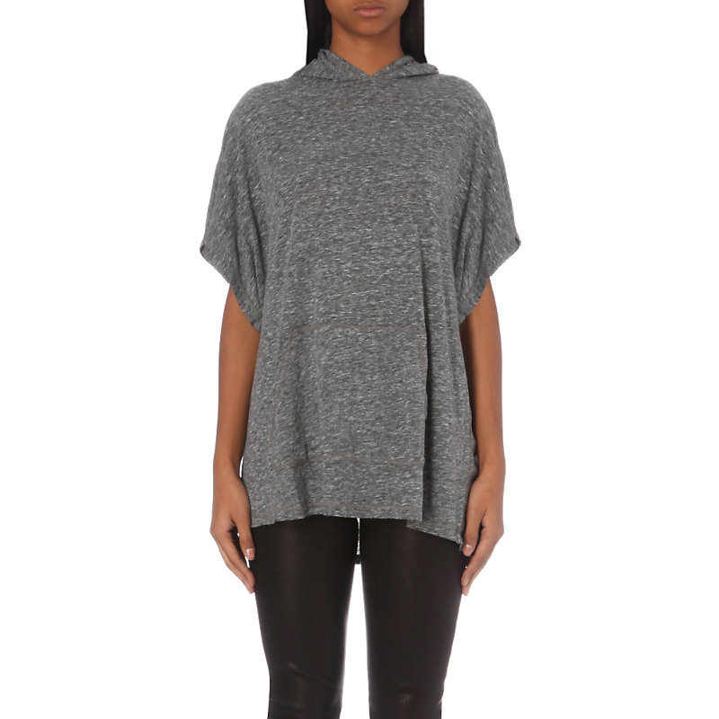 Sweatshirt Inspired Jersey T Shirt, Women's, Size: Xxs, Grey - sleeve style: dolman/batwing; neckline: high neck; length: below the bottom; style: sweat top; predominant colour: charcoal; secondary colour: light grey; occasions: casual; fibres: cotton - stretch; fit: loose; sleeve length: half sleeve; pattern type: fabric; pattern size: standard; texture group: jersey - stretchy/drapey; pattern: marl; wardrobe: basic; season: a/w 2016