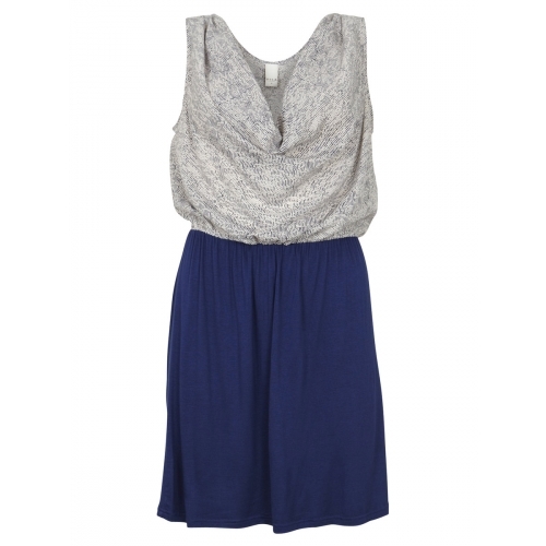 Ece Dress Xs / Blue - style: shift; neckline: cowl/draped neck; fit: fitted at waist; pattern: plain; sleeve style: sleeveless; predominant colour: navy; occasions: casual, evening; length: just above the knee; fibres: polyester/polyamide - 100%; material texture: jersey; trends: colour blocking; sleeve length: sleeveless; pattern type: fabric; pattern size: standard; texture group: jersey - stretchy/drapey