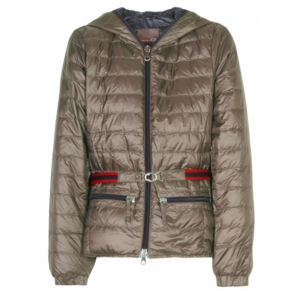Daeira Quilted Down Jacket - pattern: plain; length: standard; hip detail: side pockets at hip; style: quilted; fit: slim fit; predominant colour: chocolate brown; occasions: casual; fibres: viscose/rayon - 100%; sleeve length: long sleeve; sleeve style: standard