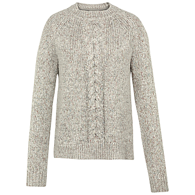 Tilly Cable Knit Jumper - neckline: round neck; style: standard; pattern: cable knit; predominant colour: stone; occasions: casual, work, creative work; length: standard; fibres: cotton - mix; fit: standard fit; sleeve length: long sleeve; sleeve style: standard; texture group: knits/crochet; pattern type: knitted - other; pattern size: light/subtle; wardrobe: highlight; season: s/s 2017