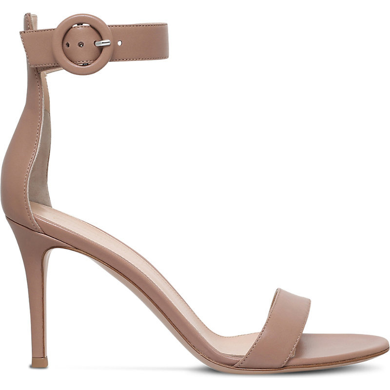 Louis Leather Heeled Sandals, Women's, Size: Eur 40 / 7 Uk Women, Nude - predominant colour: nude; occasions: occasion, creative work; material: leather; heel height: high; ankle detail: ankle strap; heel: standard; toe: open toe/peeptoe; style: standard; finish: plain; pattern: plain; wardrobe: investment; season: s/s 2017