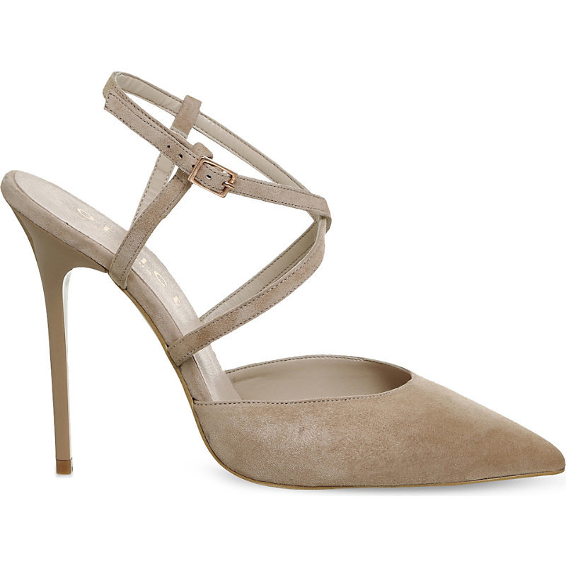 Here We Go Strappy Suede Courts, Women's, Nude Suede - predominant colour: stone; occasions: evening, occasion; material: suede; ankle detail: ankle strap; heel: stiletto; toe: pointed toe; style: courts; finish: plain; pattern: plain; heel height: very high; wardrobe: event; season: s/s 2017