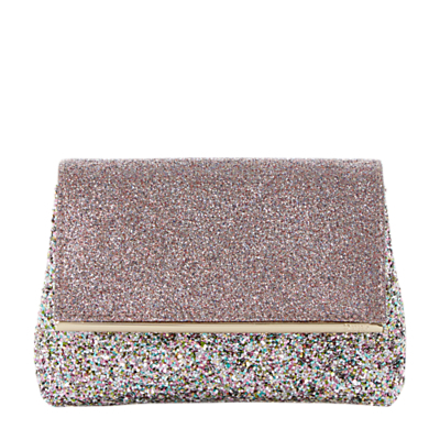 Beautify Clutch Bag, Multi - secondary colour: pink; predominant colour: silver; occasions: evening, occasion; type of pattern: standard; style: clutch; length: hand carry; size: standard; material: fabric; embellishment: glitter; pattern: plain; finish: metallic; multicoloured: multicoloured; wardrobe: event; season: s/s 2017