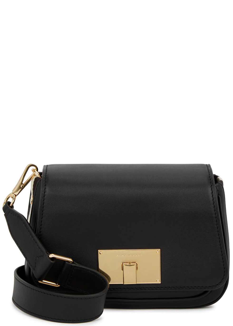 Navigator Black Leather Shoulder Bag - predominant colour: black; occasions: casual; type of pattern: standard; style: shoulder; length: shoulder (tucks under arm); size: small; material: leather; pattern: plain; finish: plain; wardrobe: investment; season: s/s 2017