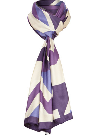 Purple Stained Glass Print Scarf - predominant colour: purple; type of pattern: heavy; style: regular; size: standard; material: fabric; pattern: abstract, patterned/print