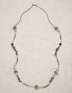 Vintage Sparkle Necklace - predominant colour: taupe; style: standard; length: mid; size: standard; material: precious stones; embellishment: jewels