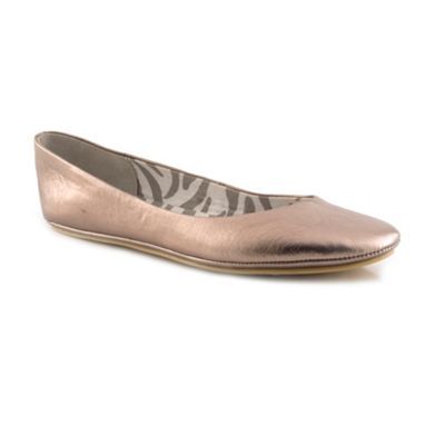Beige Unstructured Ballerina - predominant colour: stone; material: faux leather; heel height: flat; toe: round toe; style: ballerinas / pumps