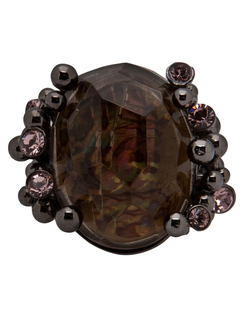 Cocktail Ring - predominant colour: chocolate brown; style: cocktail; size: large/oversized; material: precious stones; embellishment: jewels