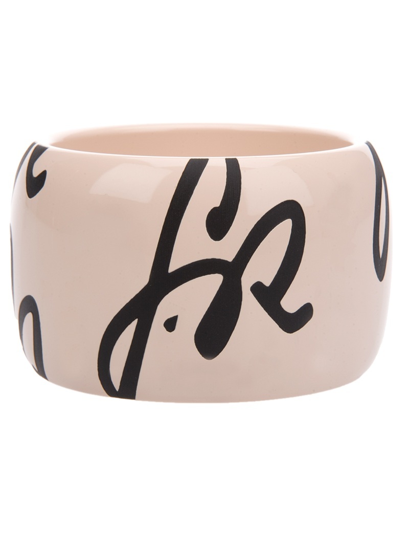 Cuff Bracelet - predominant colour: blush; style: cuff; size: large/oversized; material: plastic/rubber