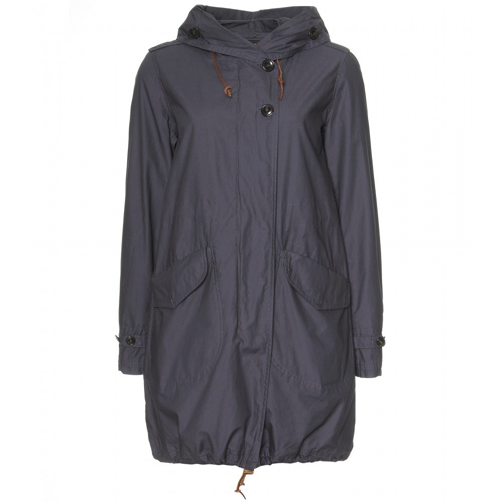 Women's Prescott Parka - pattern: plain; hip detail: side pockets at hip, front pockets at hip; fit: loose; style: parka; back detail: hood; collar: hooded with opening; length: mid thigh; predominant colour: navy; occasions: casual; fibres: leather - stretch; sleeve length: long sleeve; sleeve style: standard; pattern type: fabric; pattern size: standard