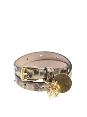 Snake Wrap Bracelet - predominant colour: chocolate brown; style: friendship bracelet; size: standard; material: leather