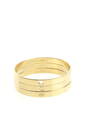 Triple Bangle Bracelet Set - predominant colour: gold; style: bangle; size: small; material: chain/metal
