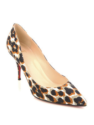 Piou Piou 85mm Shoes - predominant colour: multicoloured; material: fabric; heel height: mid; embellishment: animal print; heel: kitten; toe: pointed toe; style: courts; pattern: animal print