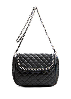 Handbag P.. Chany6 C - predominant colour: black; style: shoulder; length: shoulder (tucks under arm); size: small; material: faux leather; embellishment: quilted; pattern: plain