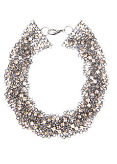 Necklace 1 Fluor T C - predominant colour: white; style: multistrand; length: choker; size: large/oversized; material: beaded; embellishment: beading