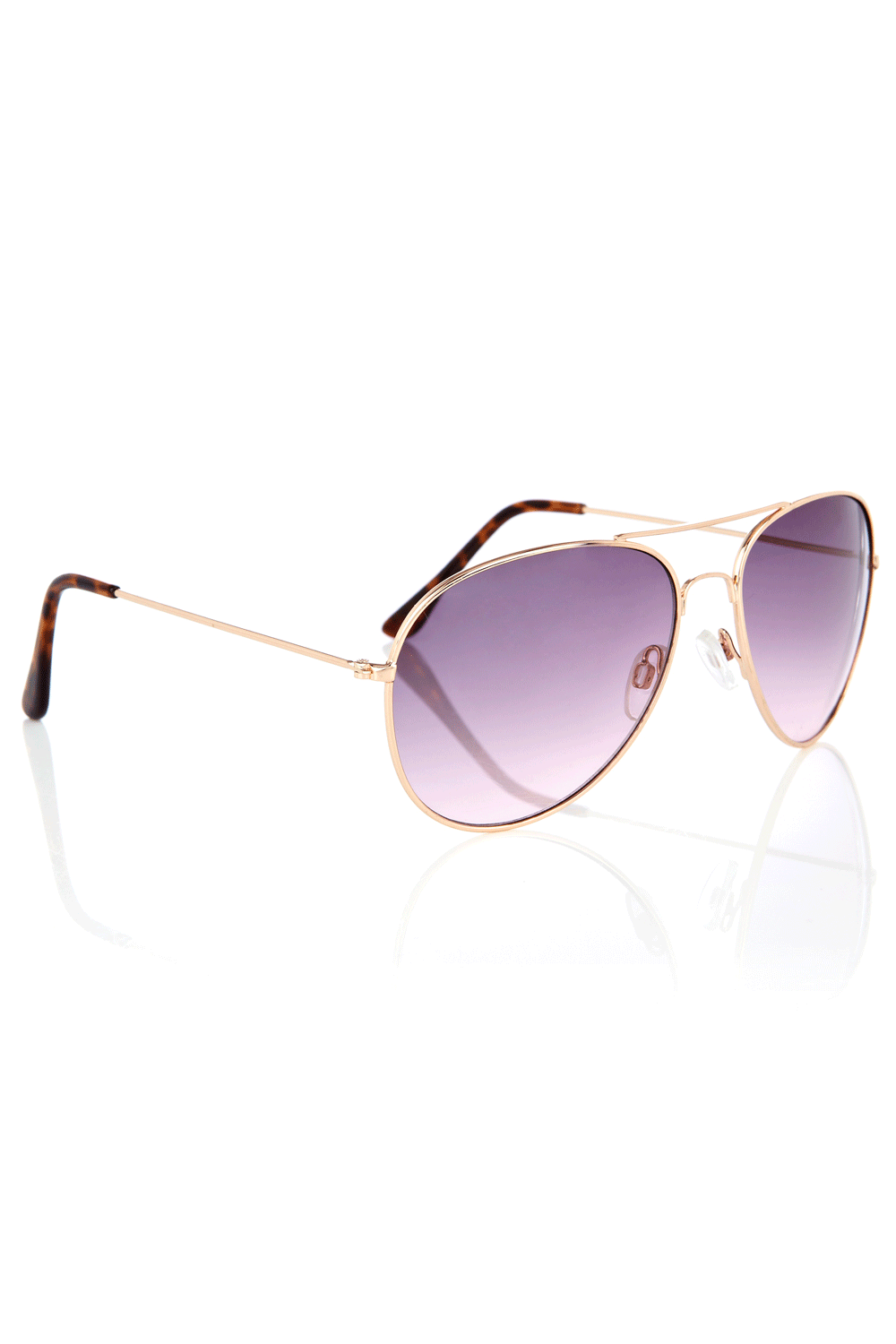 Basic Aviator Sunglasses - predominant colour: gold; style: aviator; size: standard; material: chain/metal; pattern: plain, tortoiseshell, two-tone