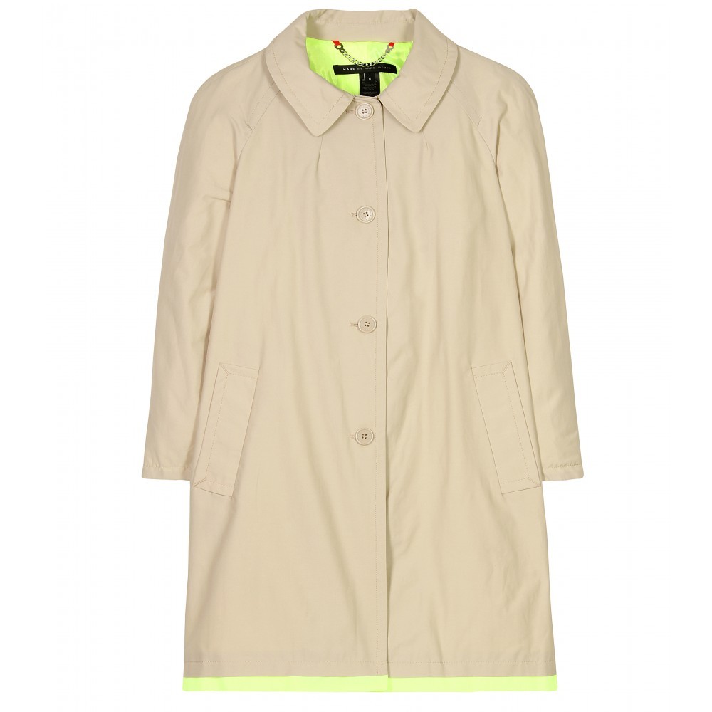 Brice Pea Coat - pattern: plain; length: below the bottom; hip detail: side pockets at hip; collar: round collar/collarless; fit: loose; style: pea coat; predominant colour: stone; occasions: casual, work; fibres: cotton - mix; sleeve length: long sleeve; sleeve style: standard; collar break: high; pattern type: fabric; pattern size: standard