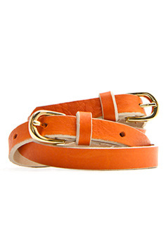 Belt Pincel T C - predominant colour: bright orange; style: classic; size: skinny; worn on: waist; material: leather; pattern: plain