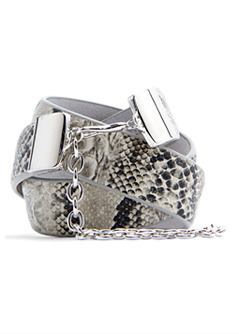 Belt Timan T C - predominant colour: stone; type of pattern: standard; style: chainlink; size: standard; worn on: waist; material: leather; pattern: animal print