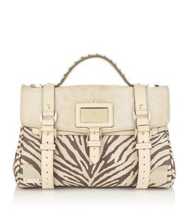 Travel Day Bag Animal - predominant colour: ivory; type of pattern: standard; style: briefcase; length: handle; size: standard; material: leather; pattern: animal print, plain