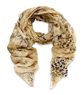 Airbrush Animal Print Scarf - predominant colour: multicoloured; type of pattern: standard; style: square; size: large; material: fabric; pattern: animal print
