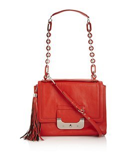 Harper Connect Bag - predominant colour: true red; style: shoulder; length: shoulder (tucks under arm); size: small; material: leather; pattern: plain